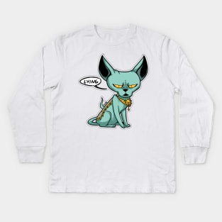 Lying cat Kids Long Sleeve T-Shirt